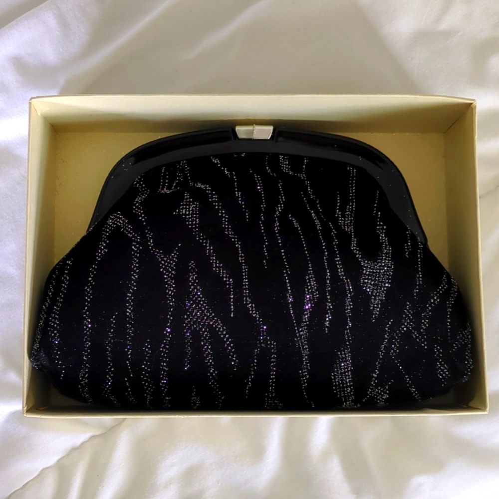 Evening clutch - black velvet, made in Italy NWOT